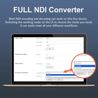 Codificador de Video HDMI a NDI Completo, Compatible con Control POE/PTZ/Audio/Tally Integrado, Decodificador de Video IP NDI HD 1080P