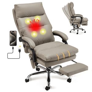 Silla de oficina ergonómica con respaldo alto, cómoda, giratoria, de cuero Boss, reclinable, nueva silla ejecutiva de cuero con reposapiés - Product Image 1