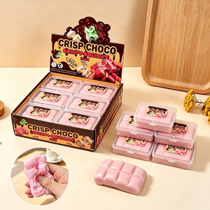 Barra de Chocolate Macia e Crocante Antiestresse Fidget de Subida Lenta para Apertar, Presente Fofo Kawaii, Lembrancinha de Festa, Coleção de Mesa - Product Image 1