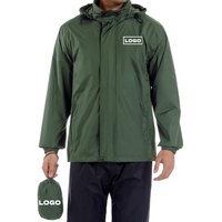 Chaqueta de Lluvia de Nailon Personalizada con Logotipo, Impermeable, Cortavientos, Transpirable, Ultraligera, Plegable, con Cremallera, para Hombre, para Ciclismo
