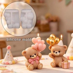 Stampo in Silicone KK1155 per Orsetto Carino <span class=keywords><strong>con</strong></span> Palloncini, Decorazione per <span class=keywords><strong>Torte</strong></span>, Stampo in Resina per Artigianato - Product Image 1