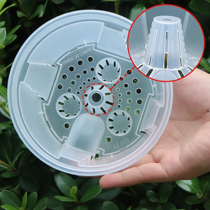 Nouveau pot de fleurs transparent en plastique pour stockage d'eau, pot d'orchidée blanc et noir respirant pour contrô<span class=keywords><strong>le</strong></span> des racines, pot d'intérieur pour personne paresseuse - Product Image 2