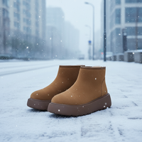 Bottes à plateforme pour femmes, personnalisables en gros, avec fermeture éclair, antidérapantes, imperméables, pour l'hiver et la neige, en faux daim, chaudes
