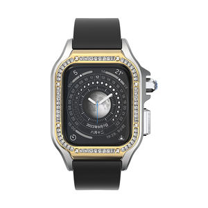 Boîtier de montre plaqué titane serti de diamants fabriqués à la main pour montre intelligente de luxe pour femmes avec des accents de diamant - Product Image 1