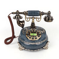 Téléphone fixe antique Cheeta CT-CID8026 de couleur bleue avec écran LCD pour la maison et le bureau