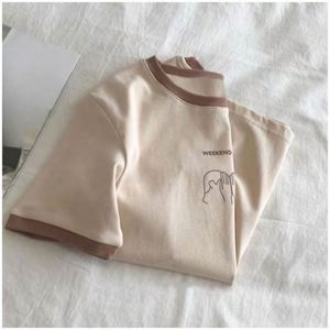 Tops pour femmes en gros au prix le plus bas, t-shirt à manches courtes imprimé léger - Product Image 5