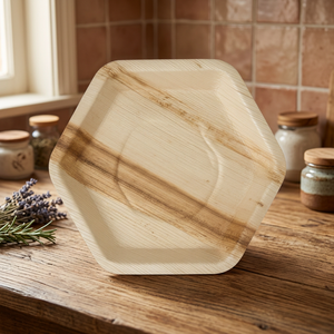 25 cm Eco-Friendly Disposable Palm Leaf Hexagon <b>Plate</b> - Product Image 3