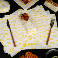 Papier d'emballage jetable personnalisé en PE de qualité alimentaire, résistant à la graisse, pour la cuisson, l'emballage des sandwichs et des burgers