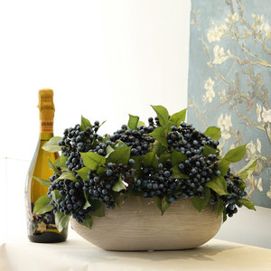 E07493 Décoration de mariage Berry Fruit rouge Fruit artificiel Myrtille 3 branches Berry artificiel pour accessoires de fleurs artificielles - Product Image 2