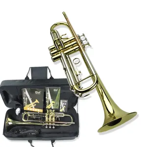 Trompete instrumento para iniciantes Bb banda profissional trompete instrumento de bronze fósforo cobre