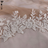 Bordures brodées fantaisie pour mariée, à paillettes et perles, très demandées