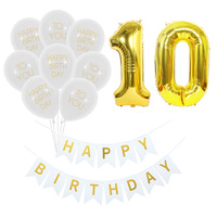 Ballons avec chiffres joyeux, 1 ensemble, 10 11 12 13 14 15 16 17 18 19 ans, décorations de fête pour enfants, garçons et filles, 1 ensemble