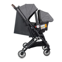 Poussette compacte, idéale pour les voyages, pliage/dépliage à une pression, poignée réversible et réglable en hauteur, avec siège auto 3-en-1