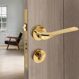 木製ドア用ロックセットゴールドローズゴールドグレーアンティーク真鍮ドアハンドル - Product Image 3