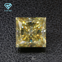 Carré princesse coupe fantaisie original jaune vif moissanite diamants en vrac forme carrée glace concassée coupe jaune vif moissanite