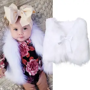 Mùa Thu Rắn Dễ Thương Trẻ Em Gái Quần Áo Trẻ Em Bé Gái Faux Fur Vest Áo Ghi Lê Ấm Mùa Đông Coat Outwear Áo Khoác Tops