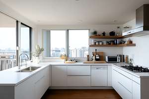 Cuisine moderne laquée de style nouveau, armoires de cuisine modulaires personnalisées avec évier, meubles de luxe pour maison intelligente - Product Image 3