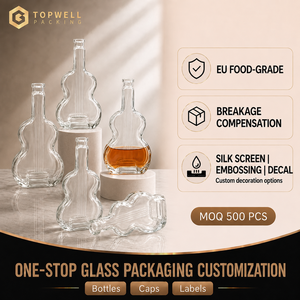 Bouteille en verre vide en forme de calebasse pour spiritueux, petite bouteille fantaisie en verre pour whisky et vin, vente en gros - Product Image 1