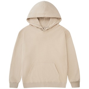 405 GSM polyester/coton sweat à capuche surdimensionné teint uni poids lourd sans cordon unisexe Streetwear hiver hommes et femmes - Product Image 1