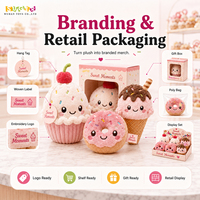 Pabrik Mainan Boneka Es Krim Custom, Boneka Ramah Lingkungan, MOQ Rendah untuk Hadiah dan Promosi Toko Gelato