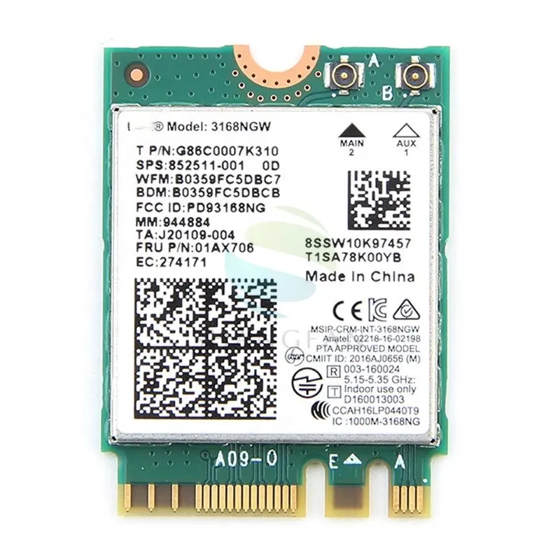 Dual Band 3168ac 3168 AC 3168NGW NGFF M.2 802.11ac Wifi BT 4.2 2.4G 5Ghz Wireless Network Card Wi-Fi Adapter AIO 01AX706