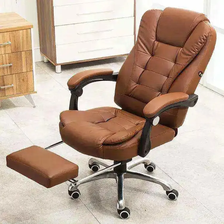 Vente en gros chaise de bureau ergonomique en cuir à dossier haut moderne en pu pivotante pour ordinateur