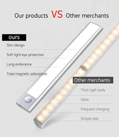 Lampe à détecteur de mouvement sans fil alimentée par batterie LED Night Stick-Anywhere Closet Light Escalier Appliques murales pour couloir chambre