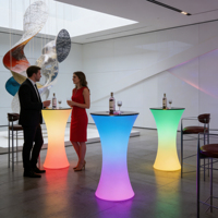 Table de bar LED arc-en-ciel à changement de couleur, table haute ronde à lumière dégradée, table élégante et lumineuse pour événements