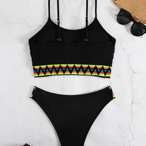 Maillot de bain sexy ajouré pour femme, coupe haute, couleur unie, tendance, tenue de plage - Product Image 3