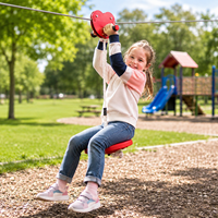 Kit de balançoire à disque volant Ropecube pour enfants, avec poulie en forme de cœur, pour jardin et aire de jeux extérieure