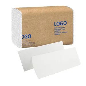 Toalha de papel para mão comercial OEM ODM de fábrica com 120 a 250 folhas, dobra múltipla, papel a granel