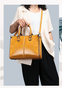 Bolsos de Mano de Cuero Vacuno Encerado de Calidad Lujosa, Bolsos de Hombro Vintage para Mujer, Bolsos Cruzados de Cuero para Dama - Product Image 2