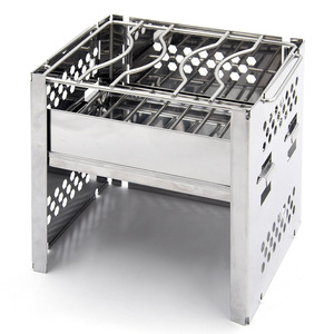 <b>Outdoor</b> Portable Folding Charcoal <b>Grill</b> Stainless Steel BBQ Stove Lightweight Wood Fired Cooking <b>Grill</b> For <b>Outdoor</b> Use - Product Image 2