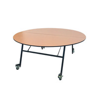 Table de cantine scolaire mobile pliable avec 4 roulettes