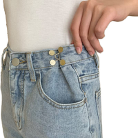 Jeans réglables sans couture taille vêtements boutons détachable universel bouton fixe crochet avec décoration en maille grande barre de crochet