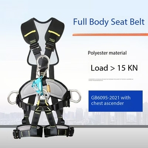 Sabuk Pengaman Kerja di Ketinggian Tinggi dengan Kait Tunggal dan Ganda, Tali Polyester Elastis, Kantong Penyangga Anti Jatuh, Tali Pengaman - Product Image 3