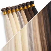 Extensions de cheveux naturels Remy à pointe I pour cheveux fins et fragiles, vente en gros, pré-collées, double épaisseur, cuticules alignées, cheveux doux.