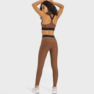 CIYING Ensemble <span class=keywords><strong>de</strong></span> <span class=keywords><strong>sport</strong></span> 2 pièces pour femme avec bordure contrastante, <span class=keywords><strong>Legging</strong></span> push-up et Brassière <span class=keywords><strong>de</strong></span> <span class=keywords><strong>sport</strong></span>, Tenue <span class=keywords><strong>de</strong></span> yoga - Product Image 4