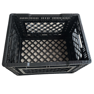 Caisse en plastique pliable de qualité supérieure pour le stockage des bouteilles de lait, empilable, noire, 26 quarts, vente en gros - Product Image 2