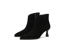 Bottines à talon aiguille pour femmes, en <span class=keywords><strong>daim</strong></span> et PU, avec fermeture éclair latérale, bout pointu, talon aiguille, hauteur accrue, style occidental formel pour l'automne - Product Image 2