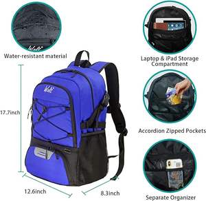 Muestra gratuita Mochila deportiva grande para baloncesto/voleibol/fútbol/natación/gimnasios/viajes incluye soporte para balón separado - Product Image 6