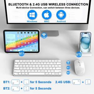 Rechargeable Ergonomic Waterproof 78-key Wireless <b>Keyboard</b> Mouse Led Backlight Bt 2.4g <b>Usb</b> Dual-channel Connection Stock A-78 - Product Image 2