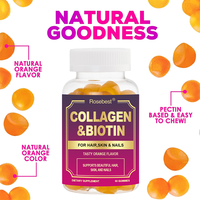 Gummies anti-âge Rosebest au collagène hydrolysé avec biotine et vitamines C et E pour la croissance des cheveux, l'éclaircissement de la peau et le soutien des ongles