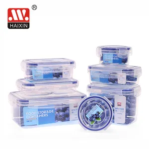 branded box 7PCS Plastic Food Storage Container Set with Four Side Lock lunch storage box