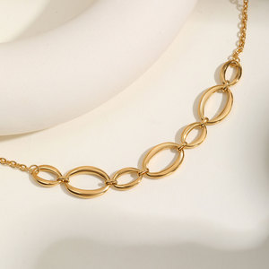 Pulsera Geométrica de Cadena Grande de Acero Inoxidable <span class=keywords><strong>Estilo</strong></span> Europeo y Americano para Mujer con Acabado Dorado, <span class=keywords><strong>Adornos</strong></span> Sencillos para la Mano - Product Image 2