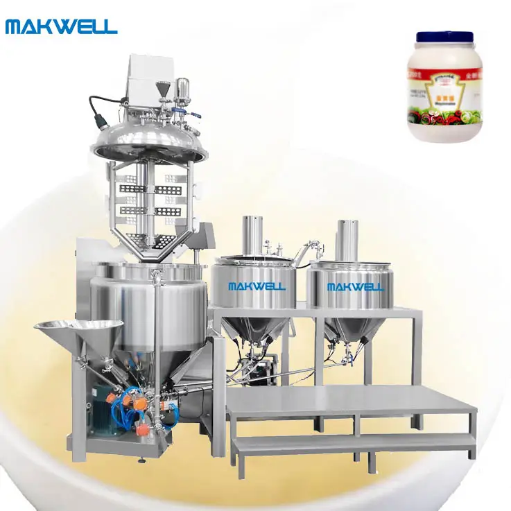 Equipo de mayonesa MAKWELL, mezclador emulsionante homogeneizador al vacío, máquina industrial para hacer mayonesa