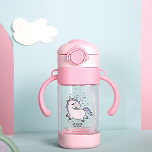 かわいい子供360ml漏れ防止飲用ベビーシッピートレーニングカップBpa無料再利用可能子供プラスチック製ウォーターボトルハンドル付き - Product Image 2