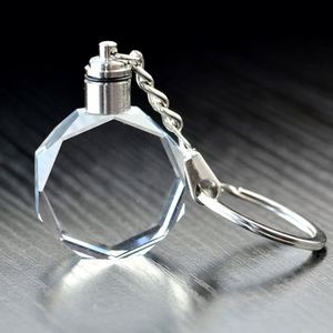 <b>Custom</b> Acrylic Crystal LED Light <b>Keychain</b> with <b>Custom</b> Logo Blank Key Rings for Family Gifts - Product Image 3