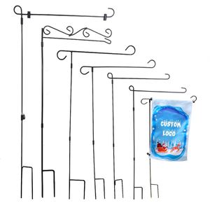 Soporte de Bandera de Jardín de Metal Resistente con Gancho Doble para Bandera y Clip, Soporte para Asta de Bandera - Product Image 1