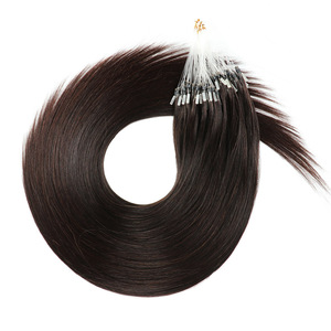 Extensions de cheveux Microlink, micro-boucles, cheveux humains, doux, extensions de cheveux humains naturels, noir naturel, sans chaleur, lisses et soyeux - Product Image 5